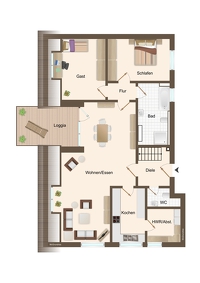 Großzügige, moderne Dachgeschosswohnung mit Balkon und Blick auf die Seeve