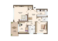 Großzügige 3-Zimmer-Wohnung mit Loggia und schönem Blick ins Grüne, mit Tiefgaragenstellplatz